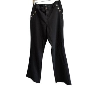 1822 Denim Black Flared Jeans Women’s Size 14 Stretch Cotton Blend Mid Rise Pant